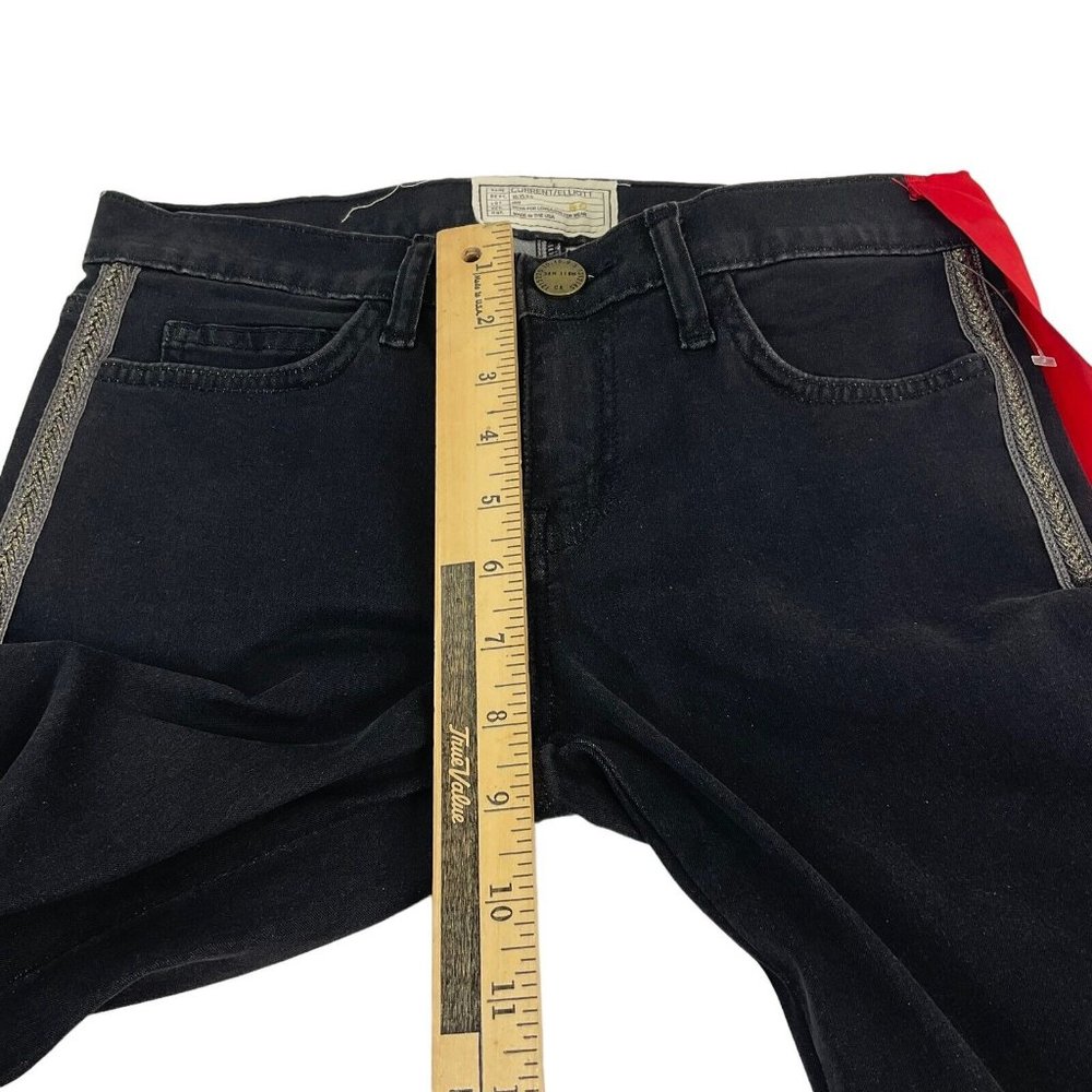 Current/Elliott Jeans Women's Sz 28" Black Matte Ankle Skinny Tux Stretch Nwot - Picture 10 of 13